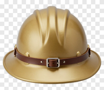 Gold Hard Hat With Leather Strap PNG