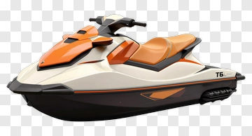 Modern Water Scooter In Orange And White PNG