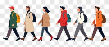 Group Of People Walking Together PNG