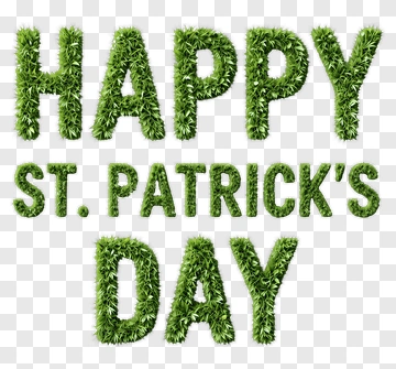 Happy St. Patrick's Day Grass Lettering PNG