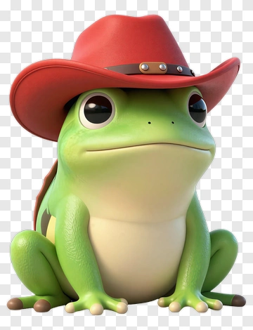 Frog In Cowboy Hat PNG