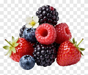 Fresh Berries With A Flower PNG