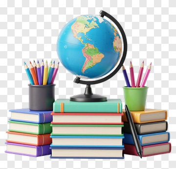 Globe And School Supplies PNG
