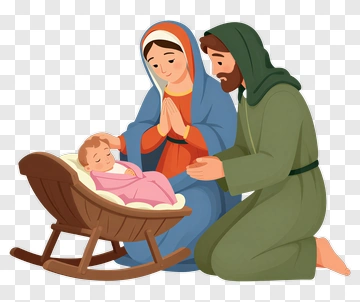 Mary And Joseph With Baby Jesus PNG