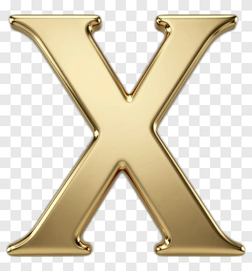 Golden Letter X PNG