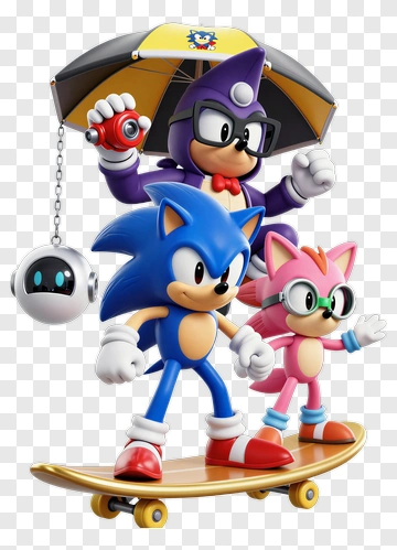 Sonic Tails And Dr Eggman On Skateboard PNG