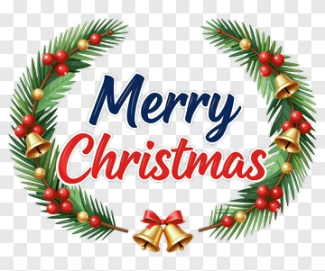Merry Christmas Wreath Design PNG
