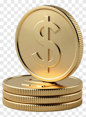 Stack Of Gold Dollar Coins PNG