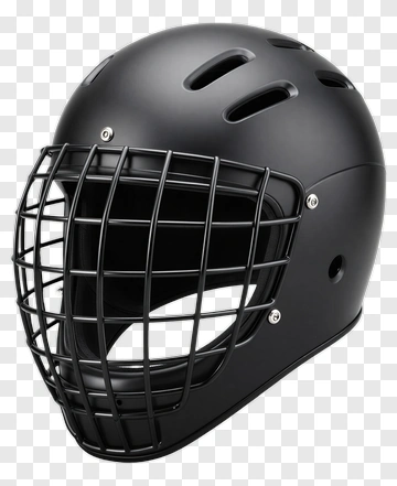 Black Helmet With Face Guard PNG