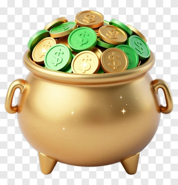 Golden Pot Overflowing With Coins PNG