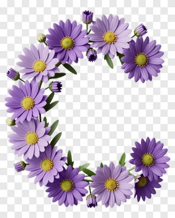 Purple Flower Wreath PNG