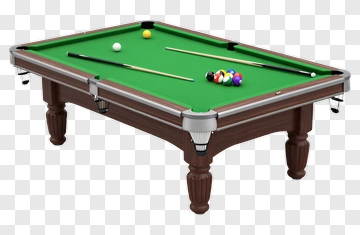 Pool Table With Cue Sticks And Balls PNG