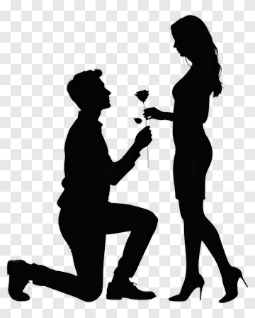 Man Kneeling To Propose To Woman PNG
