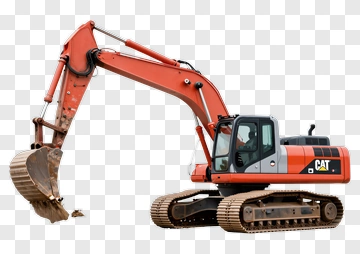 CAT Excavator At Construction Site PNG