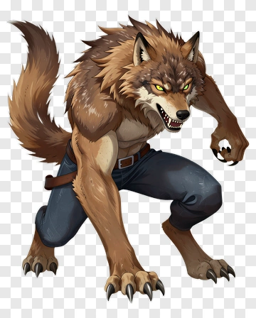 Fierce Wolf Character PNG
