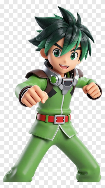 Anime Character In Green Outfit PNG
