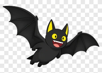 Cartoon Bat With Yellow Eyes PNG