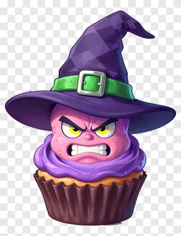 Angry Witch Cupcake PNG