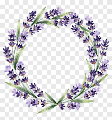 Lavender Wreath With Green Leaves PNG