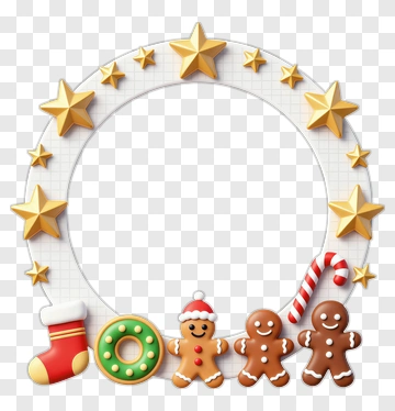 Christmas Wreath With Gingerbread Men PNG