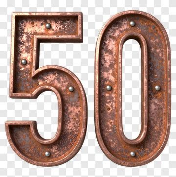 Rusty Metal Number Fifty PNG