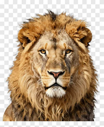 Majestic Lion Portrait PNG