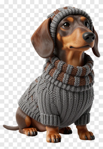 Dachshund In Knitwear PNG