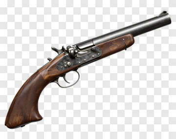 Vintage Pistol With Wooden Grip PNG