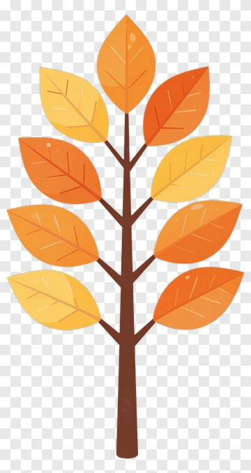 Autumn Tree With Orange And Yellow Leaves PNG