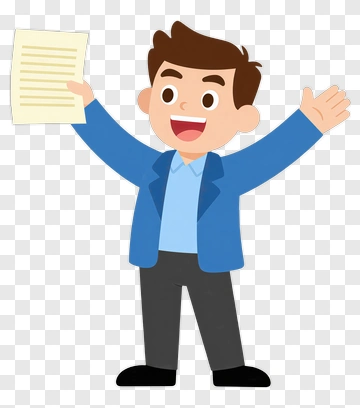 Happy Businessman Celebrating With Document PNG