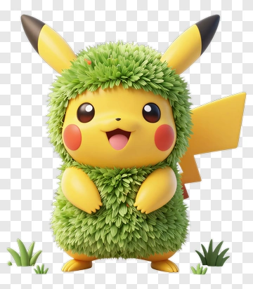 Pikachu In Grass Costume PNG