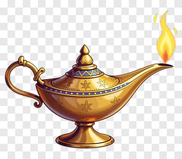 Magic Lamp With Flame PNG
