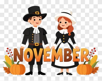 Pilgrim Couple In November PNG