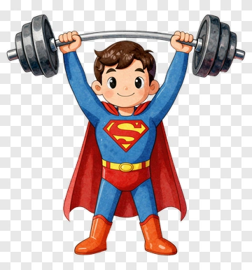 Superman Lifting Barbell PNG