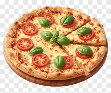 Margherita Pizza With Fresh Tomato And Basil PNG