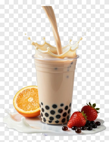 Bubble Tea With Fresh Fruit PNG