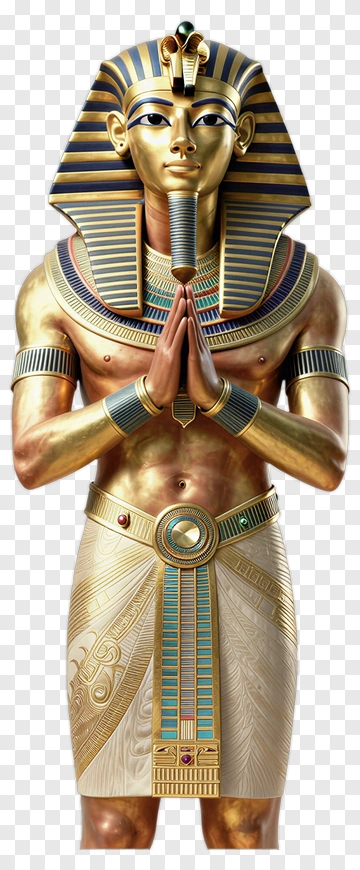 Golden Pharaoh Statue PNG