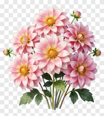 Pink Dahlia Bouquet PNG