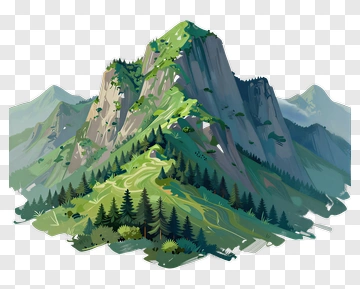 Mountain With Forest PNG