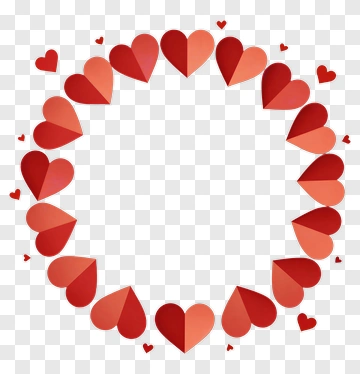 Paper Heart Circle PNG