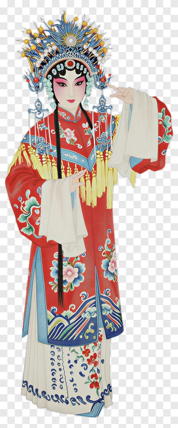 Peking Opera Performer In Traditional Costume PNG