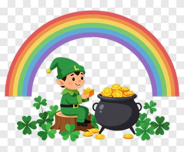 Leprechaun With Pot Of Gold PNG