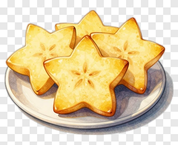 Star Fruit Slices On Plate PNG