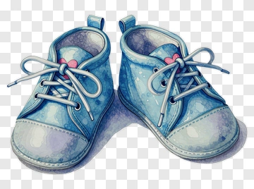 Blue Baby Shoes With Pink Hearts PNG