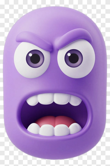 Angry Purple Emoji Face PNG