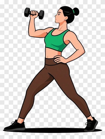 Woman Lifting Dumbbell PNG
