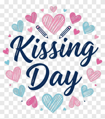 Kissing Day Celebration Design PNG