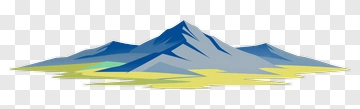 Mountain Landscape With Blue And Yellow Terrain PNG