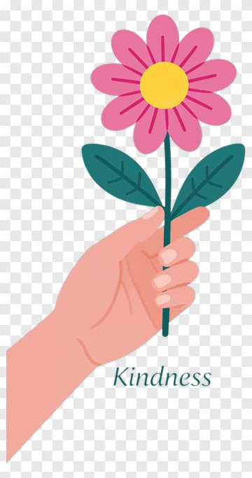 Hand Holding Pink Flower PNG