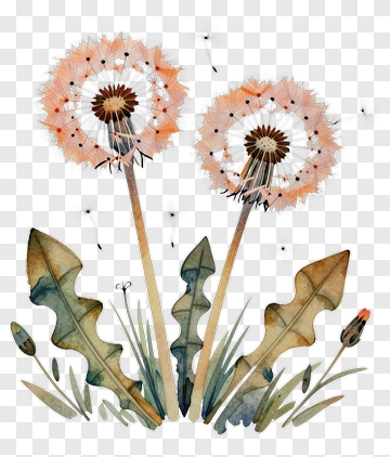 Dandelion Flower With Seed Heads PNG